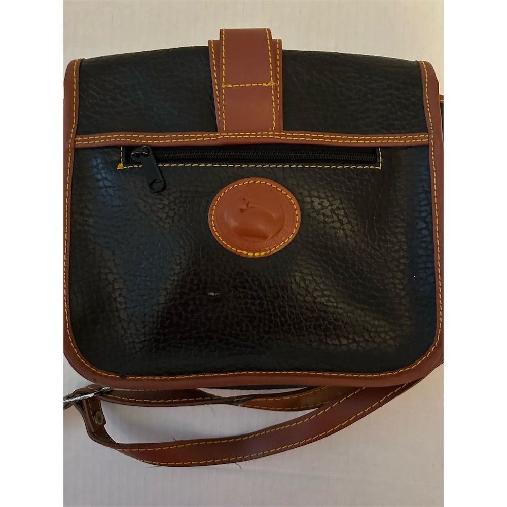 Dooney & Bourke Vintage Equestrian Crossbody Bag Navy Tan Leather - Picture 7 of 8